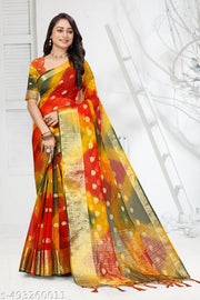 NEW FANCY ORGANZA SAREE  MULTY COLOUR SAREE