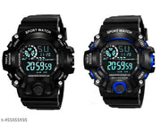 Combo Offer For Mens Digital Dial Black Solid Design Strap Multi Functional with Backlight Sports Watch for Men & Boy- Branded and trandy Black Color Strap Waterproof Digital Sports Watch for Men's Kids Watch for Boys Watch for Men Pack of 1