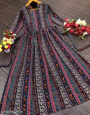 Polyster/Crepe fabric-Aakarsha Graceful Kurtis