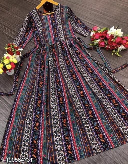 Polyster/Crepe fabric-Aakarsha Graceful Kurtis
