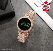 New shiny luxurious electronic digital watch tuch screen time only women diamond digital watch for women
