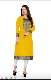 Stylelist Lace Border straight kurti for women and girls