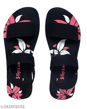 Waypoint Women stylish Comfortable  Fashionable  Flat Sandals For Girl and Women for Coaching, Office & Casual Wear - Black Color Cheapest rate
