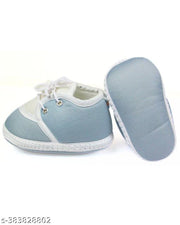 Neska Moda 6 To 12 Months Baby Boys & Girls Pack of 2 Pair Cotton Lace Shoes/Booties (White,Grey)-BT2157andBT2158
