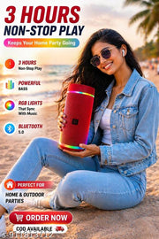 Kt125 High Bass 10W Bluetooth Speaker Thunder Sound Portable  AUX , USB , SD Card,4 hour battery backup,RED pack of 1