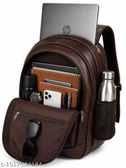 Stylish Tan Leather Backpack For School Office And College || Backpack For Mens || Backpack For Boys || Backpack For Unisex || Tan Faux Leather Backpack for Men & Women