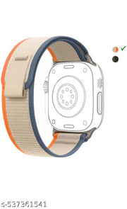 Trail Loop Alpine Loop Straps Compatible with Watch 49mm 45mm 44mm 42mm, Adjustable Velcro Premium Strap for iWatch Ultra & Ultra 2 Series SE 8 7 6 5 4 3 2 1. (Only 2 Pcs Trail Loop Strap, Watch NOT Included) Alpine Blue Trail White Combo Pack of 2