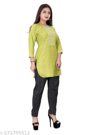 stylelist short kurti with embroidered work