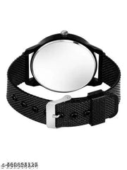 Pu Strap Analog Avenger Ptinted Dial Watch with King Bracelet Combo Set for Boy's and Men's Watches" (Black)
