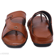 Gwal G Genuine Leather Comfortable slippers Tan for men's