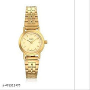 New classy best selling golden chain analog watch with free black ladies watch combo pack of 2 for girls and women