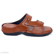 Gwal G Genuine Leather Comfortable slippers Tan for men's