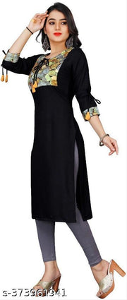 Polyster/Crepe fabric-Latkan With Printed Fashionable Kurti