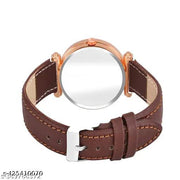 New Dial Leaf Leather Belt Girls Analog Watch