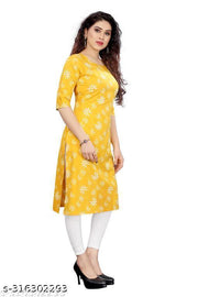 Polyster/Crepe fabric-Women Printed Straight Kurti