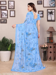 Daily Wear Bollywood Style Abstract Printed Saree For Women with Unstitch Blouse Piece