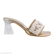 ASD-Women's Glorious Square Shape Bow Style Heels Sandals | Rhinestone Open Toe Sandals | Multicolor