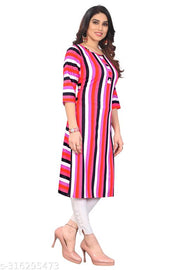 Women Printed Crepe Straight Kurti