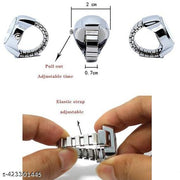 AJS Ring Watch for Women and Men Analog Quartz Watch Arabic Numerals Dial Elastic Band Creative Finger Watch