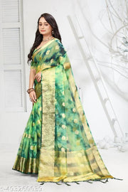 NEW FANCY ORGANZA SAREE  MULTY COLOUR SAREE