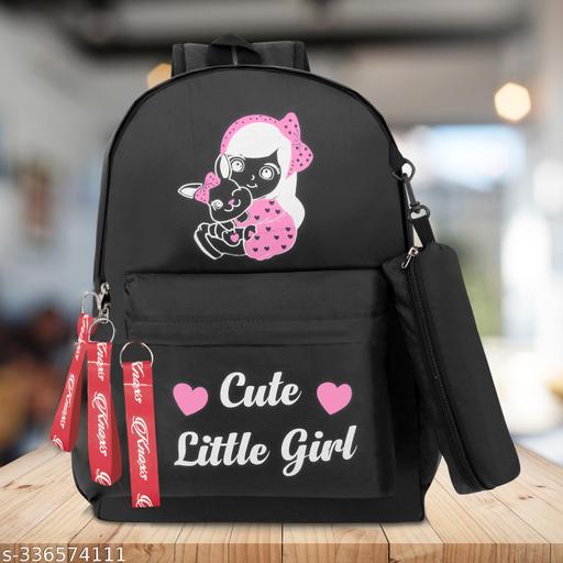 25 L BLACK BACKPACK FOR GIRLS FOR TUTION, COLLEGE & SCHOOL