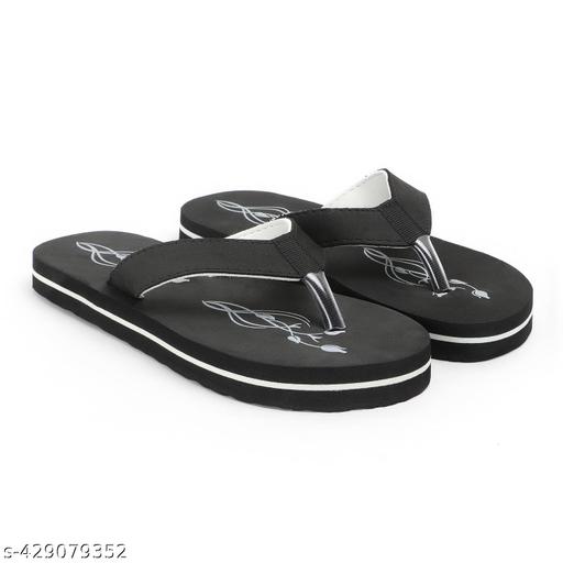 BLESSING Women Stylish | Super Soft | Ultra-Light |Flip-Flop Daily Use | Casual wear| Anti Skid |Thong Slippers for Women (Black)