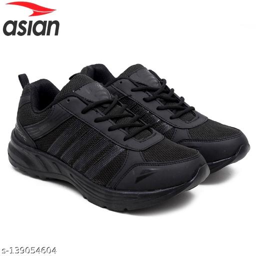 ASIAN Men's COSCO-13 Black Sports Running Walking & Gym LIghtWeight Stylish Shoes for Boys & Men