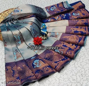 Beautiful Art Silk Jacquard Border Saree With Unstitched Running Blouse For Women Wedding Wear Party