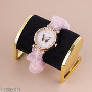 Stylish Scrunchie Fabric Strap Analog Watch For Women and Girls