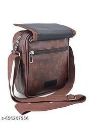 Stylish PU-Leather Sling Travel Office Messenger One Side Shoulder Bag for Men, Women & Boy