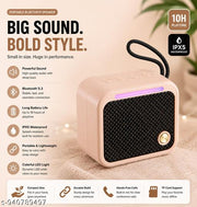 Wireless Mini Bluetooth Speaker with Deep Bass, Dynamic HD Sound, 1200mAh Long Battery Backup, RGB Light Bar, Compact Portable Design, Easy Bluetooth Pairing for Smartphones | Multicolour