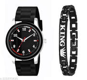 New B9050Black Case Black PATA Dial Black CD Silicone With King Bracelet Watch For Men,Boys