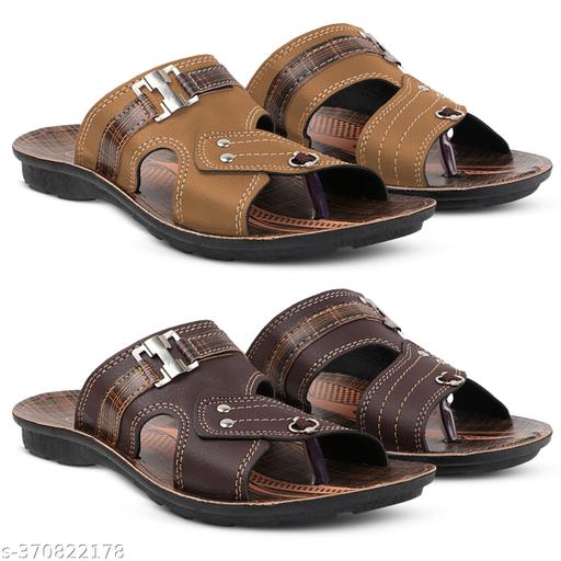 FitFusion Men's Stylish Slipper Combo Pack of 2 Slipper, Casual Flip Flop, Slip On for Men's,Thong Flip-Flops
