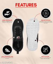 BRD-679 Black Mesh Sports Shoes For Men Combo Pack of 2