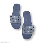Latest heart printed Grey slippers