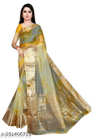 Latest Organza Printed Saree With Organza Blouse Piece