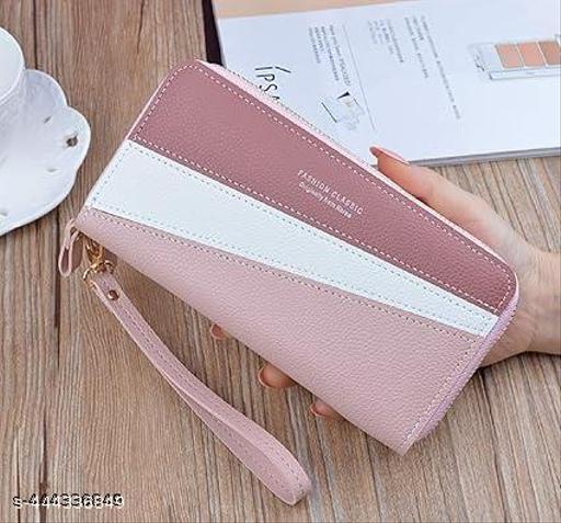 ALLDAYPROVISION Women's Long Wallet Tassel PU Leather Multi- Slots Girls Zipper Coin Large Purse Wallet for Women(Pink)