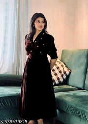 Beautiful Cofee anarkali kurti Designer  Embordered