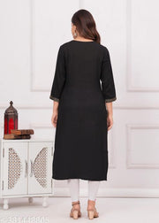 Women Embroidered Straight Kurta