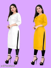 Polyster/crepe | Straight kurti For Woman Plain Crepe Kurti For Woman Stiched Crepe Kurti For Woman