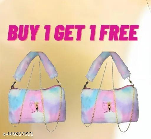 Attractive Sling Bags Combo Mini Handbag Fur Side Purse with Beautiful Butterfly