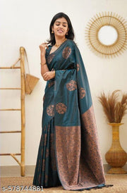 Purple Banarasi Soft Doll Silk Saree With Blouse Piece For Womens