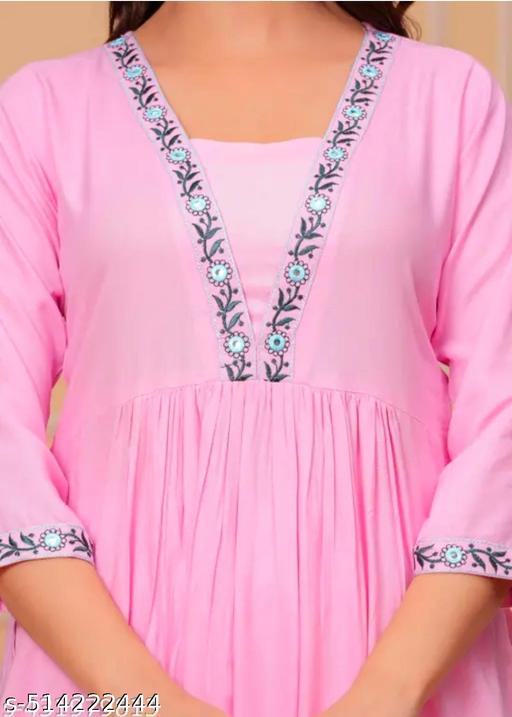 women's cotton Embroidered  kurti