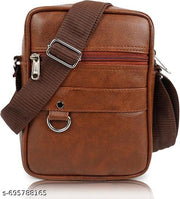KUNJ BAG Faux Leather Unisex Men Sling Bag Women Sling BagCross Travel Office Messenger Bag  Women Hand bag Fashion bag Men stylish bag Travel sling bag Office Bag Marketing Bag Hand Sling Bag Said Bag Brown Pack 1
