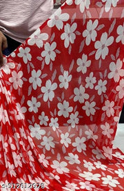 Trendy Womens Georgette Printed Saree with blouse.