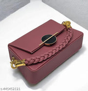 Stylish look sling bag,latest and trendy Sling Bag for girl & Women|Stylish Black Glossy Handbag with Gold Chain