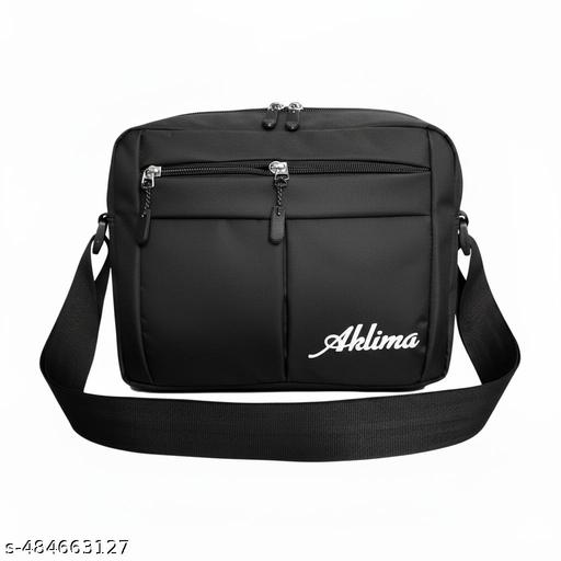 Unisex Crossbody Sling Bag - Compact Polyester Shoulder Bag for Men & Women (26x20x8 cm)