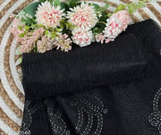 Elegant Shining Net Saree with All-Over Mukesh Work and Matching Blouse Piece