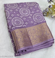 Dola Jaquard Woven Printed Saree With Blouse