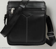 Mens Shoulder Bag Messenger Bag Travel Business Waterproof Crossbody Pack Chest Sling Bag Satchel Side Phone Bag Casual Handbag with Adjustable Strap for Men Working Shopping Daily Use Black